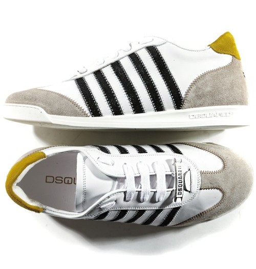 DSQUARED2 디스퀘어드 메이플 멀티 스트라이프 스니커즈 (화이트+블랙) 14SS - SN419 V065 M072