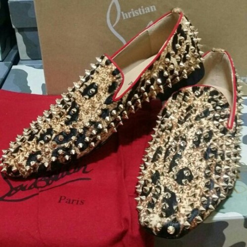 [louboutin] 루부탱 레오파드 스파이크 슬립온