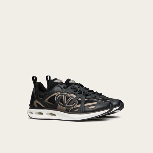 [Valentino] 발렌티노 송아지 가죽 & 패브릭 VLOGO 이지조그 로우탑 스니커즈 5Y2S0I25FWS_ZGW