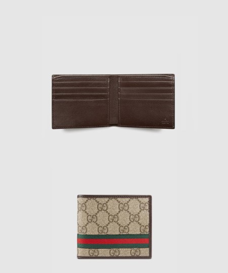 [GUCCI-구찌]GG 수프림 웹 반지갑 ‎138042