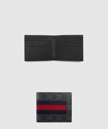 [GUCCI-구찌]GG 수프림 웹 반지갑 ‎408827