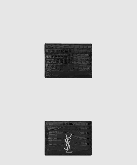 [SAINT LAURENT-생로랑]모노그램 카드지갑 크로커 423303