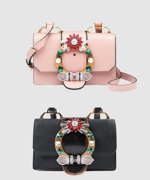 [MIUMIU-미우미우]마드라스 크리스탈 숄더백 5BH609