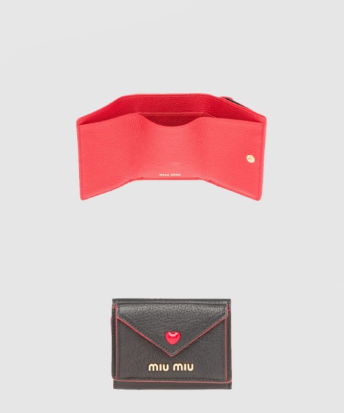 [MIUMIU-미우미우]마드라스 러브 반지갑 5MH020