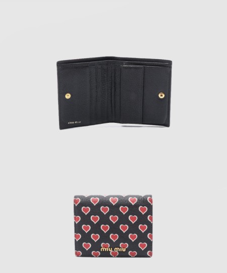 [MIUMIU-미우미우]마드라스 하트 반지갑 5MV204
