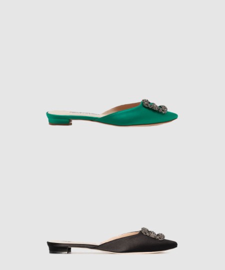 [M.BLAHNIK-마놀로블라닉]새틴 주얼 버클 뮬