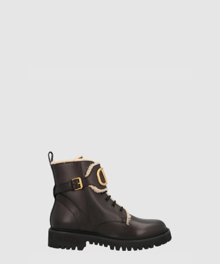 [VALENTINO-발렌티노]브이로고 시어링 콤뱃 부츠