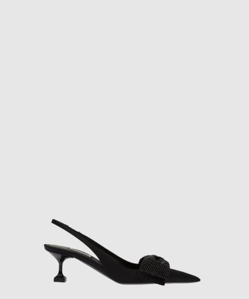 [MIUMIU-미우미우]새틴 슬링백 펌프스 F0002