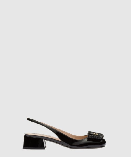 [MIUMIU-미우미우]메탈릭 가죽 샌들 F0002