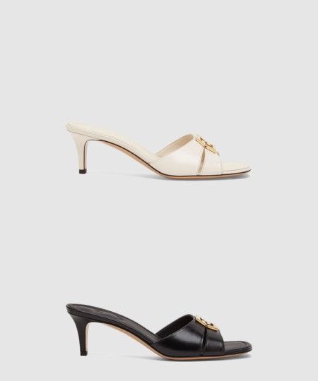 [FENDI-펜디]가죽 미디엄 힐 샌들 8R8538