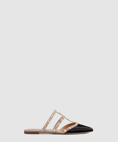 [VALENTINO-발렌티노]페이턴트 가죽 락스터드 뮬