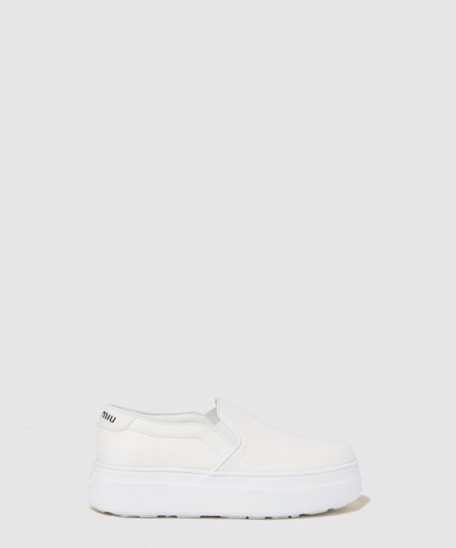 [MIUMIU-미우미우]워시드 코튼 드릴 스니커즈 5S152E