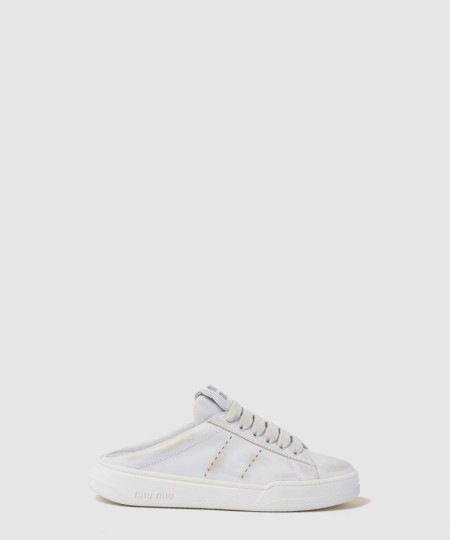 [MIUMIU-미우미우]블리치 레더 스니커즈 5E915D