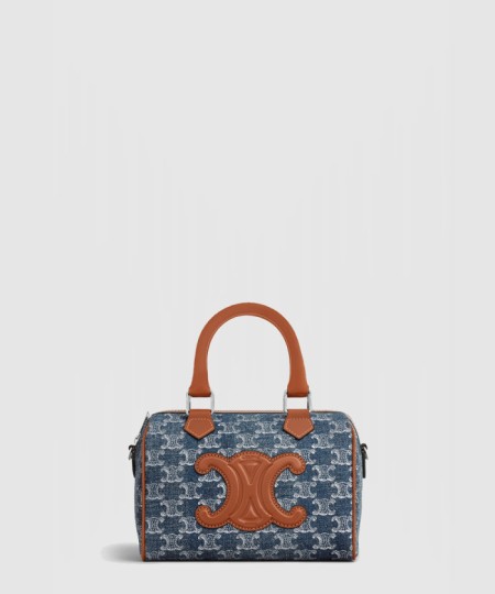 [CELINE-셀린느]트리오페 데님 패브릭 소가죽 보스턴백 113772