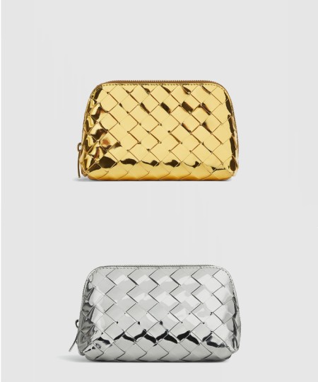 [BOTTEGA-보테가베네타]스몰 인트레치아토 반달 뷰티 파우치 764044