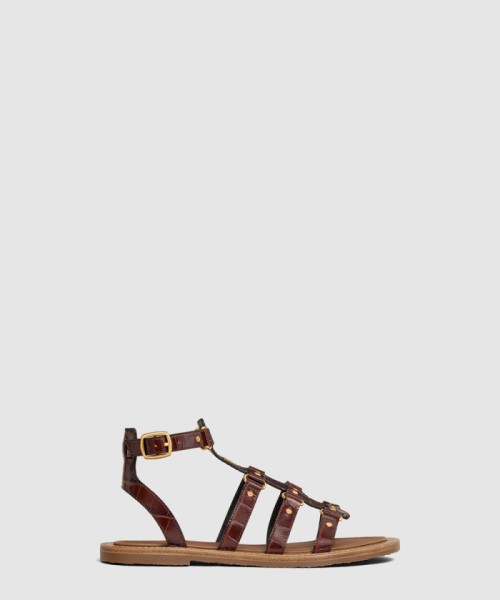 [CELINE-셀린느]림피아 악어 프린트 로마 샌들 357973