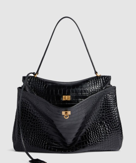 [BALENCIAGA-발렌시아가] 로데오 라지 크로커다일 엠보싱 핸드백 789744