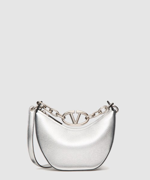 [VALENTINO-발렌티노]미니 체인 메탈릭 송아지 가죽 클러치