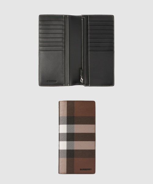 [BURBERRY-버버리]체크 레더 장지갑 80528031