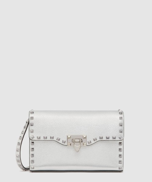 [VALENTINO-발렌티노]스몰 락스터드 그레인 메탈릭 송아지가죽 크로스바디백