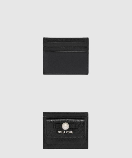 [MIUMIU-미우미우]마드라스 가죽 카드 지갑 5MC081