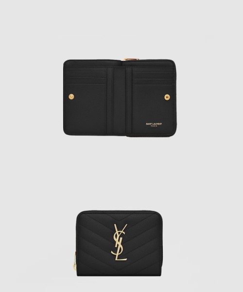 [SAINT LAURENT-생로랑] 컴팩트 지퍼 어라운드 지갑 668288