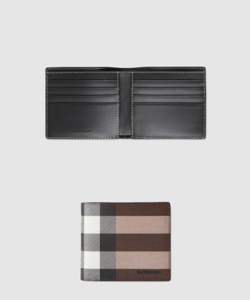 [BURBERRY-버버리]체크 레더 바이폴드 지갑 80527901