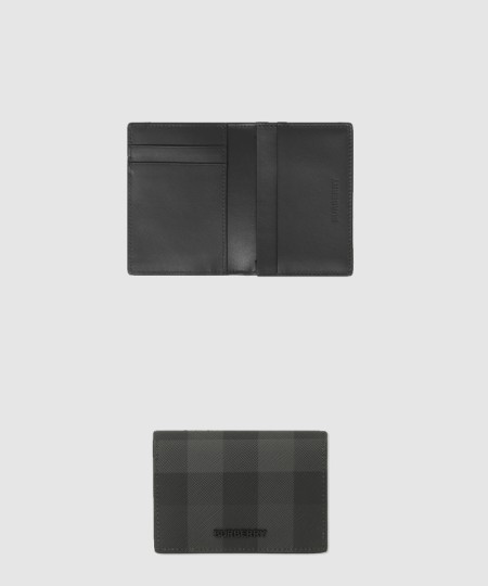 [BURBERRY-버버리]체크 레더 폴딩 카드 케이스 80702041