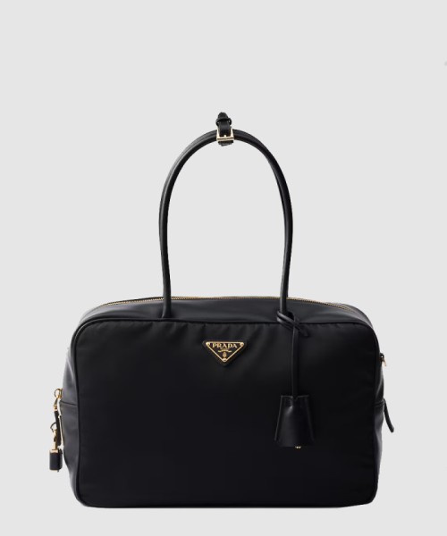 [PRADA-프라다]자물쇠가 있는 라지 리나일론 및 가죽 탑 핸들백 1BB131
