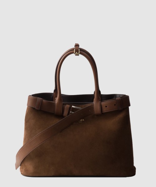 [PRADA-프라다]벨트가 달린 버클 라지 가죽 핸드백 1BA416