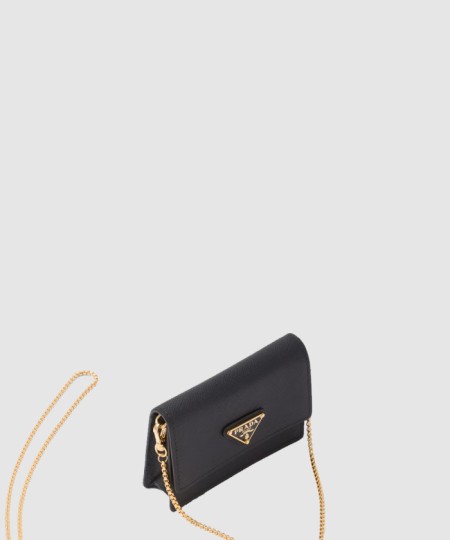 [PRADA-프라다]숄더 스트랩이 있는 사피아노 가죽 카드 홀더 1MR034