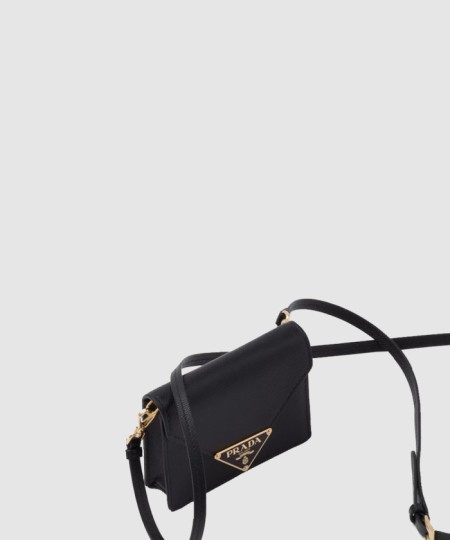 [PRADA-프라다]숄더 스트랩이 있는 사피아노 가죽 카드 홀더 1MR033