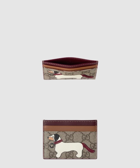 [GUCCI-구찌]강아지 디테일의 바이컬러 GG 카드 케이스 818769