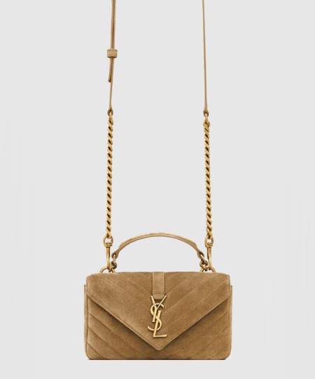 [SAINT LAURENT-생로랑]유광 크래클드 가죽 소재의 COLLEGE 미니 체인백 779430