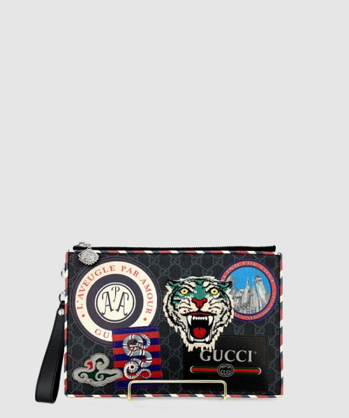[GUCCI-구찌]GG 수프림 나이트 쿠리에 클러치 496346