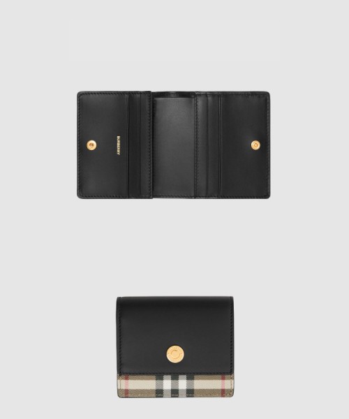 [BURBERRY-버버리]빈티지 체크 레더 스몰 폴딩 지갑 80622861