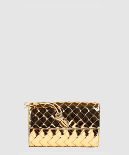 [BOTTEGA-보테가베네타]라미네이트 라지 안디아모 플랩 지갑 741504