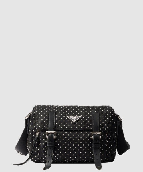 [PRADA-프라다]스터드 장식 리나일론 숄더백 1BD382
