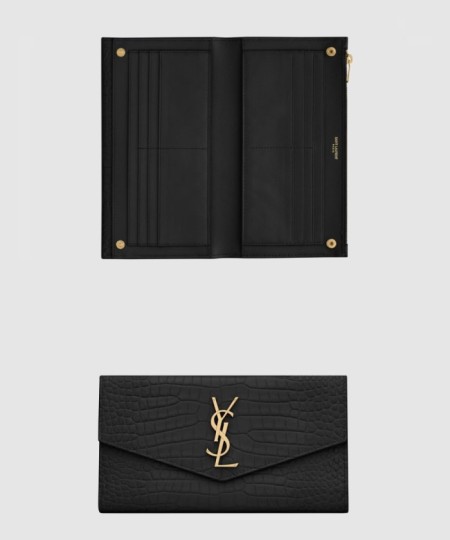 [SAINT LAURENT-생로랑]업타운 라지 크로커다일 지갑 582124