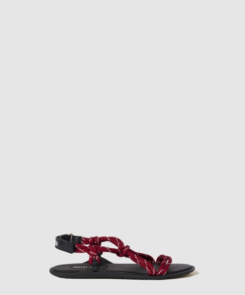 [MIUMIU-미우미우]리비에르 매듭과 가죽 샌들 5X420E