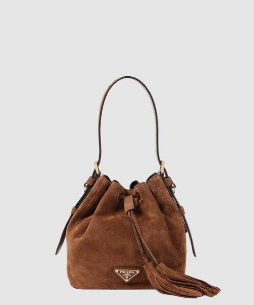 [PRADA-프라다]태슬 스웨이드 버킷백 1BE079