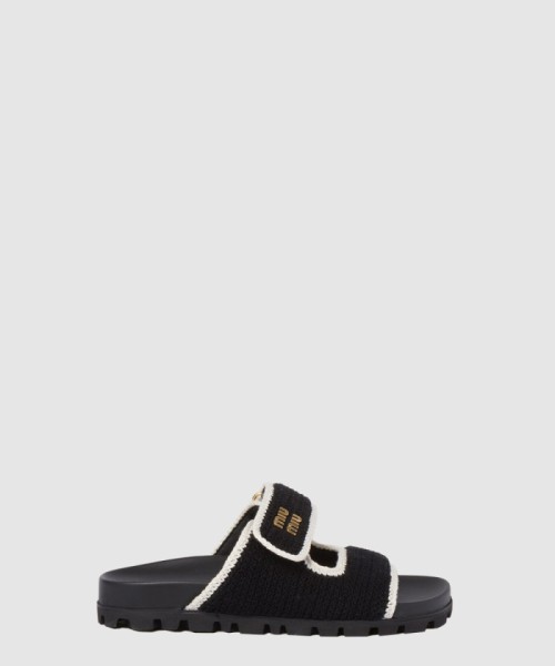 [MIUMIU-미우미우]크로셰 뜨개질 슬라이드 5XX641