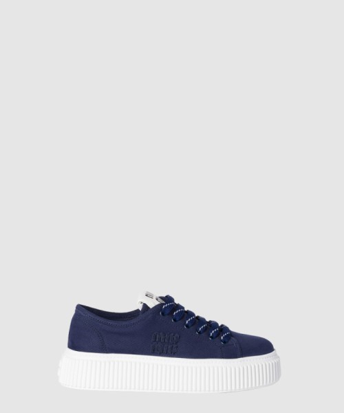 [MIUMIU-미우미우]로고가 있는 데님 스니커즈 5E389E