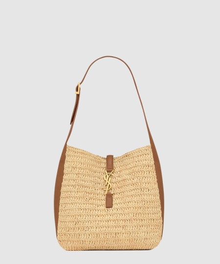 [SAINT LAURENT-생로랑]라피아 및 가죽 소재의 유연한 le 5 à 7 스몰백 823812