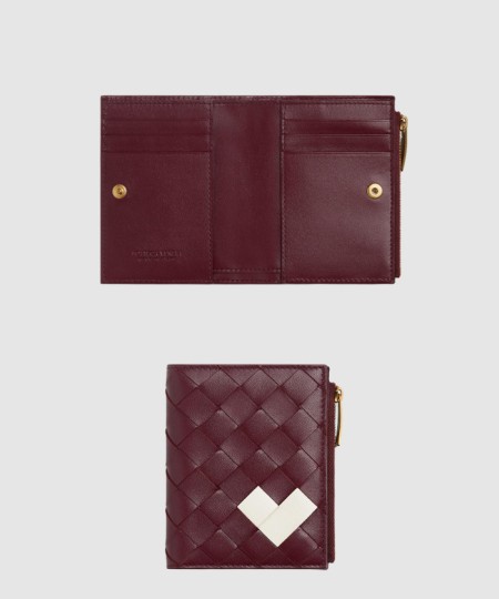 [BOTTEGA-보테가베네타]바이 폴드 인트레치아토 스몰 지퍼 지갑 742330