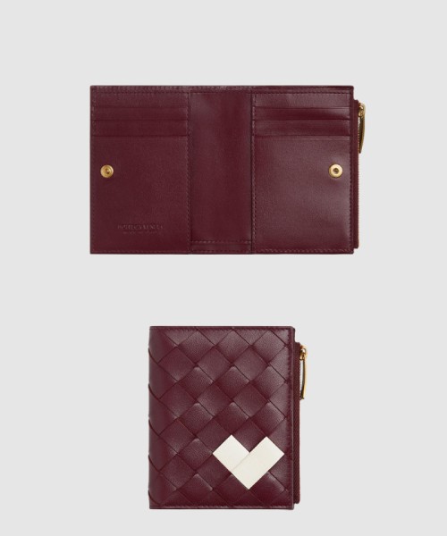 [BOTTEGA-보테가베네타]바이 폴드 인트레치아토 스몰 지퍼 지갑 742330