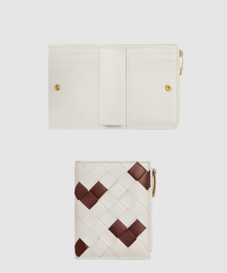 [BOTTEGA-보테가베네타]바이 폴드 인트레치아토 스몰 지퍼 지갑 742330