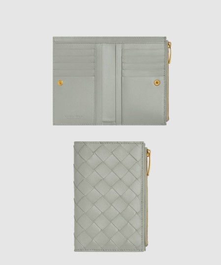 [BOTTEGA-보테가베네타]인트레치아토 미디엄 지퍼 지퍼 바이폴드 지갑 749940