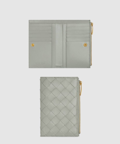 [BOTTEGA-보테가베네타]인트레치아토 미디엄 지퍼 지퍼 바이폴드 지갑 749940