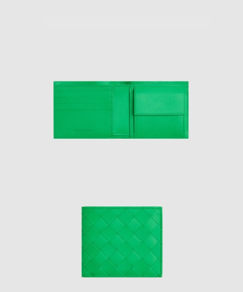 [BOTTEGA-보테가베네타]동전 지갑을 갖춘 인트레치아토 폴더형 지갑 605722